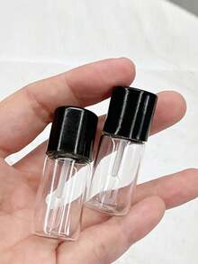 5 pièces Mini bouteilles de voyage en verre, convenant pour le fond de teint liquide, le correcteur, le brillant à lèvres, chaque bouteille d'une capacité de 4 ml/0,1 oz, contenants cosmétiques portables avec bouchon à vis, sans parfum, idéal pour les échantillons cosmétiques et les articles de toilette - Multicolore - Voir 8