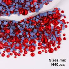 SS6 2mm-SS12 3mm，1440颗/包；SS16 4mm，720颗/包；SS20 4.8mm，360颗/包；SS30 6.4mm，288颗/包；圆形平底玻璃水晶水钻，多色水晶宝石，DMC热熔珠，适用于DIY美甲、服装、包包、鞋子、工艺品、闪亮美甲贴纸装饰