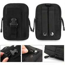 Lightweight Tactical Molle Pouch Universal EDC Waist Bag Belt Pouches Outdoor Belt Bags Gear Tool Gadget Pocket With Cell Phone Holster Spring Gift - Black - View 4