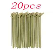 20/50/100/200pcs Bamboo Knotted Fruit Picks, Bamboo Skewers With Loop, Suitable For Snacks, Drinks, Decorations, Handmade Foods, Parties, Christmas, Weddings, And BBQs - Cadet Blue - View 15