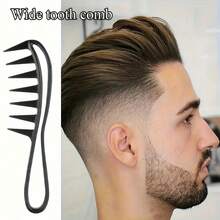 Conjunto de Pentes para Estilizar Cabelo Masculino - Pente de Dentes Largos para Cabelos com Óleo, Pente para Volume, Pente Duplo Grosso, Pente com Presilha de Plástico para Dar Volume na Raiz - Multicolorido - Ver 7