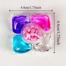 50/100pcs 5-In-1 Laundry Detergent Pods, Stain & Grease Removing, Fragrance Beads, Long-Lasting Softening & Color Protection, Concentrated Laundry Detergent Capsules, Anti-Shrinkage Fabric Care Beads - Multicolor - View 6