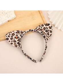 1pc Leopard-Patterned Cat Ear Headband, Suitable For Use As A Gift For Parties/Celebrations/New Year Or For Daily Wear - Multicolor - View 12