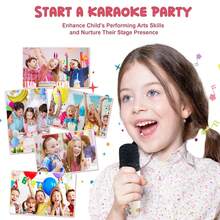 Family Karaoke Machine, Dual-Use Mini Bluetooth Speaker With Microphone And LED Lights For Kids & Adults, Popular 2026 Birthday & Christmas Entertainment Toy For 3-12+ Years Old Boys & Girls - Multicolor - View 10