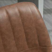 Set Of 2 Bar Stools, Height-Adjustable Counter Stools, Bistro Stools In Faux Leather With Footrest, Steel, Brown, For Kitchen And Bar - Brown + Black - View 6