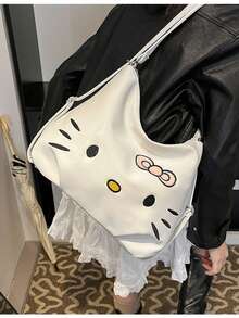 SANRIO Hello Kitty 2025秋冬新款托特包 - 时尚百搭通勤可爱卡通斜挎单肩包，大容量宽敞手提包，采用优质耐磨面料。完美适用于办公、日常出行和周末郊游，百搭的卡哇伊卡通细节，是情侣和时尚达人的理想时尚配饰。 - 彩色 - 查看 12