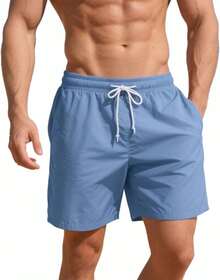 Men's Swim Trunks 5 Inch Quick Dry Board Shorts Mesh Swimming Trunks Beach Shorts Men Bathing SuitsA Valentine's Day RBDF - 藍色 - 查看 8