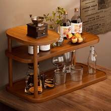 1件装木质多层厨房收纳架，复古风格，大容量餐桌置物架，多功能桌面杯架/酒架，调料收纳架，摆件展示架，实用家居收纳架，适用于厨房、餐厅、客厅、吧台 - 开放式设计 - 彩色 - 查看 7