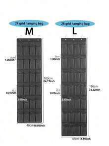2pcs/1pc Wall Mounted Shoe Organizer (24/28 Pockets), Suitable For Home And Travel Use - Black - View 2