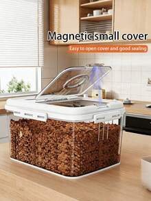 Bread Box, Sealed Bread Storage Container, Flip Lid Bread Organizer, Kitchen Countertop Bread Box, Homemade Bread, Cookies, Grains, And Fruits - Transparent - View 5