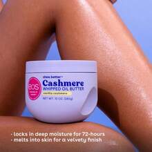 Eos Cashmere Whipped Oil Body Butter, Vanilla Cashmere, 72 Hour Weightless Moisture For Dry Skin, Rich Formula And Deep Hydration, Body Care, 10 Oz - White - 查看 4