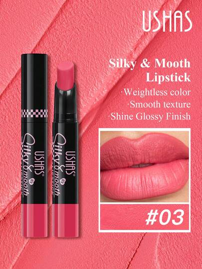  USHAS Matte Lipstick Pencil, 8 Colors Available, Waterproof And Non-Stick, Smooth Application, Matte Finish, Long-Lasting Color, Red, Pink, Nude Tones, Suitable For All Skin Tones