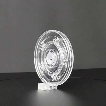1pc Acrylic Plastic Rotating Display Stand - 360° Manual Rotation Base With Central Dome Cover, Heavy-Duty Tabletop/Wall-Mountable (No Tools Required/Easy Assembly), Suitable For Jewelry, Watches, Perfumes, Retail Store Display