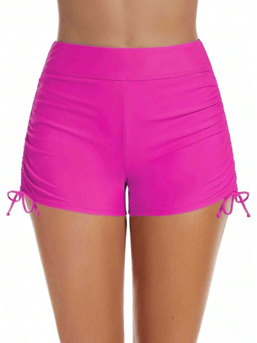 Women's Swim Shorts High Waisted Bathing Suit Bottoms Swimsuit Shorts Swimwear Bikini Board ShortsA Valentine's Day SAOI - 玫紅色 - 查看 1