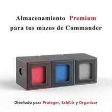 Caja De Cartas Para MTG Commander MTG Deck Box Con 2 Escaparate Commander para 100 cartas con doble funda 2 compartimento para un protector rígido de 35pt 1 cajón para dados Azul - Azul - Ver 6