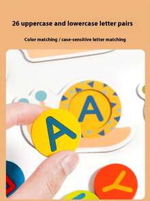 字母认知玩具、儿童早教拼图积木、三维字母配对拼图板教具、认知配对大颗粒积木、儿童智力早教拼图玩具、英文字母认知配对拼图玩具、蜗牛字母配对拼图玩具、儿童早教拼图板、宝宝蒙特梭利教具桌面拼图玩具 - 彩色 - 查看 7