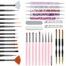 36PCS Nail Brush Set, Nail Tools, Including Nail Design Brushes, Nail Drawing Pens, Nail Brush Holders, Nail Files, Nail Art Pen Double Head, Nail Art Tools, For Home Salon Nail Design - Multicolor - View 13