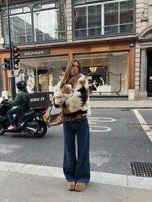 Camellia 新款秋冬仿皮草动物纹拉链外套 - 動物紋 - 查看 8