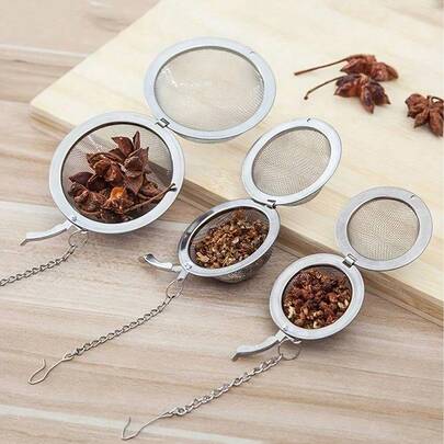 3pcs/1pc (S/M/L) Stainless Steel Tea Infuser Ball - Mesh Sphere For Loose Leaf Tea, Spices And Simmering Soup Ingredients - Essential Kitchen Tool With Chain And Hook For Easy Steeping And Infusing, Kitchen Supplies, Soup Essentials, Great Gift For Family, Friends, Valentine's Day, Holiday Parties, Kitchen Accessories