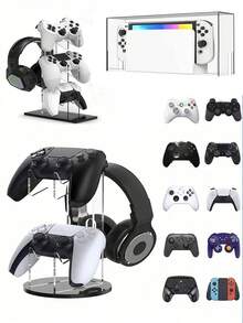 1个通用亚克力可拆卸悬挂架，透明展示架，适用于手机/生日礼物/游戏手柄/电子产品/游戏机 - 彩色 - 查看 1