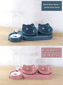 这款二合一猫粮水碗套装具有干湿分离功能，采用耐用塑料制成，易于清洁，是宠物喂食和饮水的理想之选。它适用于各种宠物，可补充水分并维持健康饮食。