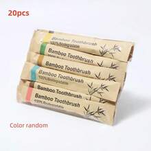 10/20/30/50/60支竹牙刷套装，软毛设计，适合敏感牙齿和牙龈，提供全面的口腔卫生，适合日常居家使用。适合旅行和酒店 - 彩色 - 查看 7