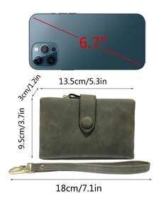 MIYIN Women's Bifold Leather RFID Wallet With Wrist Strap Card Slots ID Window And Zipper Coin Pouch For Women Money Wallet Mini Wallet Purse Wallet Small Wallet Wristlet Wallet Travel Essential Badge Holder Lanyard Id Card Holder Id Holder - Army Green - View 12