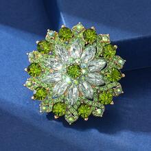 1 chiếc ghim cài áo hình hoa bằng hợp kim kẽm sang trọng kiểu cổ điển, đính pha lê xanh lá cây, thích hợp cho phụ nữ cài trên áo khoác, mũ, túi xách, khăn quàng cổ khi đi chơi hàng ngày, tham dự lễ hội âm nhạc hoặc tụ họp bạn bè để tôn lên vẻ ngoài tinh tế. - Màu xanh Ô liu - Xem 5