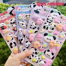 1pc/4pcs Random Panda Squeeze Stress Relief Stickers, Reward Puzzle Stickers, Decoration For Phones And Tablets - 彩色 - 查看 14