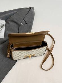 复古时尚别致小众单肩斜挎腋下搭扣小方包 - 白色 - 查看 10