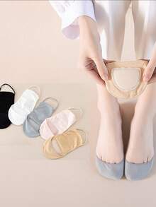 5 Pairs Of Women's Invisible And Seamless Socks With Ultra-Thin Anti-Slip Insoles, Perfect For Matching Shoes