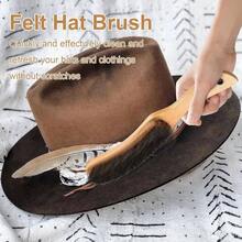 Felt Clothes Hat Brush Lint Remover, Large Black Walnut Wood Handle, Boar Bristle Lint Brush Shoes Suits, Cashmere, Wool, Velvet, Suede And Pet Hair, Easily Removes Lint Dust, Fuzz - 2 - 查看 8