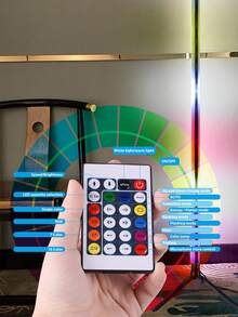 1pc RGB Smart Floor Lamp, Wireless Infrared Remote Control, LED Ambient Light, Color Changeable & Dimmable, USB Powered 5V, Suitable For Living Room, Bedroom, Game Room, Decorative Lighting - Multicolored - View 10