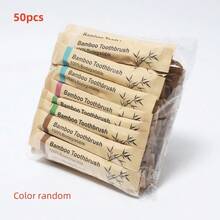 10/20/30/50/60支竹牙刷套装，软毛设计，适合敏感牙齿和牙龈，提供全面的口腔卫生，适合日常居家使用。适合旅行和酒店 - 彩色 - 查看 9