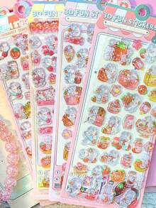 3D Embossed Luminous Collage Children's Cartoon Mountain And Sea Landscape Stickers. Decorative Stickers, Gifts. Home Decor, Party Decor, Birthday Gifts, Various Holiday Gifts, Fashionable Items. DIY. Gifts For Friends Or Partners. Graduation Ceremony/Opening Ceremony. - Multicolor - View 1