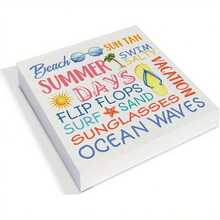 1pc 2D Flat Country Summer Wooden Box Sign - Horizontal Wall-Mounted Decor With Vibrant Beach & Surfboard Design, No Electricity Needed For Desk, Shelf, Or Coastal Home Decor - 白色 - 查看 3