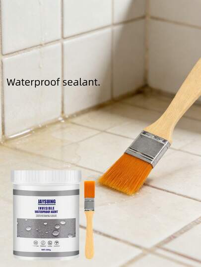 JAYSUING 300g Sellador impermeable con cepillo, revestimiento de reparación de fugas para baño, cocina, pared exterior, sellador impermeable para grietas de ventanas y tuberías
