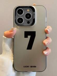 The New Series Of Creative And Fashionable IMD Laser Phone Cases ,Black Number 7 And "LUCKY SEVEN" Patterns, Classic Hybrid Phone Cases With Shock Resistance And Anti Slip, Compatible With Iphone 17/17Air/17Pro/17ProMax, 16/16Plus/16ProMax, 15.14, 13, 12, 11 Series, Suitable For Galaxy S22, S23, S24, S25 PLUS ULTRA Series, Easter Gift, Christmas/Halloween Decoration/Birthday Gift, Couple .Girlfriend, Boyfriend, Friend Or Yourself. - Black - View 3