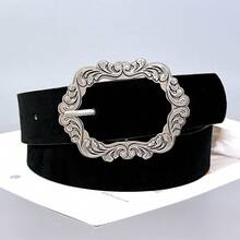 1条女士麂皮腰带，配复古花卉图案搭扣，服装配饰，复古简约风格，适合日常休闲穿着 - 多色 - 查看 12