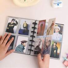 Álbum de fotos de 4 ranuras de 3 pulgadas, almacenamiento de alta definición transparente, cubierta de hojas sueltas con hebilla de seta colorida, adecuado para la colección de fotos de ídolos, fotos, scrapbooking DIY, tarjetas de memoria e ídolos - Colección rápida de fotos, perfecto para almacenar, organizar y mostrar imágenes y fotos - Multicolor - Ver 7