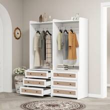 Three-Drawer Wardrobe With Storage Shelf, Ideal For The Hallway, Living Room, Bedroom, Study, Or Office. Size: 70 X 48 X 180 Cm - 白色 - 查看 5