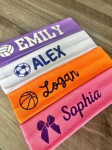 1 Stück personalisiertes Fußball Stirnband; individualisiertes Stirnband; benutzerdefiniertes Motiv; Fußball Geschenk; Fußballteam Geschenk; Sport Stirnband; Fußballverein; Futsal - Verschiedenfarbig - Übersicht 3
