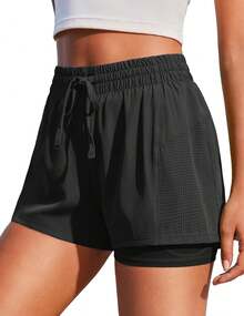 Womens High Waisted Quick Dry Gym Shorts With PocketA Valentine's Day KTLK - Màu Hồng baby - Xem 3