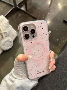 Minimalist Blue & Pink Splash Ink Couple Matching Magnetic Phone Case, Compatible With IPhone 17 Pro Max, 16 Pro Max, 15 Pro, 14, 13, Cute & Fashionable For Girls - Multicolor - View 10