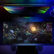 Mouse Pad com Design Artístico para Galáxia - Padrão Vívido do Sistema Solar e do Universo, Fibra de Poliéster, Perfeito para Escritório, Jogos ou Presente de Aniversário, Formato Retangular, Ideal para Área de Trabalho ou Setup de Jogos, Mouse Pad de Fácil Limpeza e Lavável, Perfeito para Casa, Escritório, Local de Trabalho, Sala de Jogos e Dormitório; Ideal para Suprimentos de Volta às Aulas, Presentes de Feriados para Namorados e Namoradas, Acessórios de Escritório, Suprimentos de Escritório, Tapetes de Mesa e Mouse Pads. - universo - Visão 4