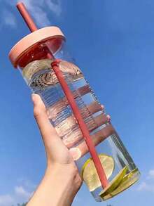 便携式花朵茶杯，带茶叶隔层、干湿分离功能、水果柠檬滤吸管杯，学生及户外运动塑料水瓶 - 彩色 - 查看 16