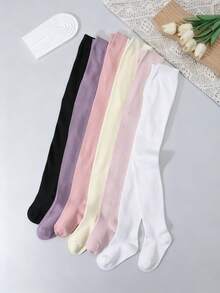 6 chiếc quần legging bó sát màu trơn cho bé gái, kiểu dáng tối giản, dễ phối đồ, phù hợp cho bé gái mặc hàng ngày, mọi mùa. - Nhiều màu - Xem 4