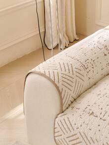 1 st. kuddfodral till soffa året runt, modernt minimalistiskt halkfritt soffskydd, dammtät och tvättbar, mjuk och blekningsbeständig, husdjursvänlig, passar L-formad soffa och 1/2/3/4-sitssoffa - Kaki - Visa 9