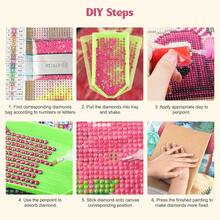 MISCER Rose Diamond Art Kits For Adults, Flowes Diamond Painting Kits For Beginners, 5D Full Drill Round Paint With Diamonds Pictures, Gem Art Painting DIY Crafts Kit Decor 12x16inch - 花-09 - 查看 6