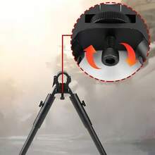 1pc Outdoor Hunting Accessory 6-Inch Round Head Metal Tactical Adjustable Telescopic Support Tripod Leg, Diameter 1.3cm/0.51in-1.9cm/0.74in